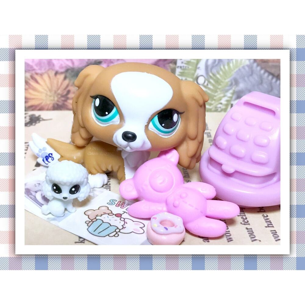 Authentic Littlest Pet Shop LPS #1825 Special Edition King Charles Spaniel Dog